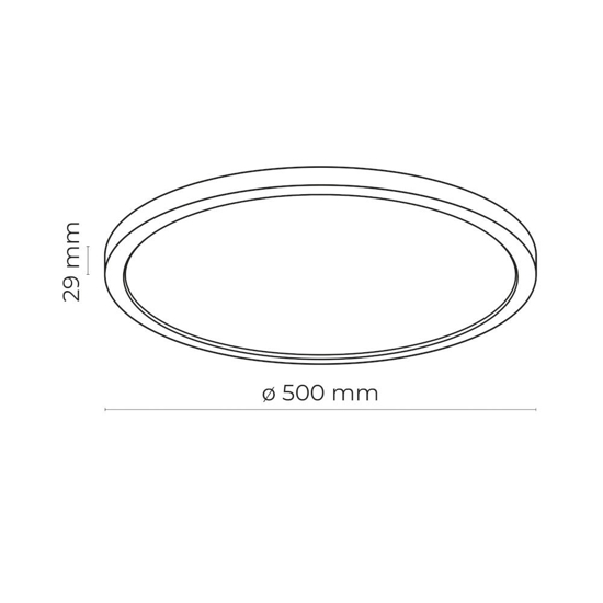 Plafoniera da esterno 50cm rotonda led 45w cct nera ip54